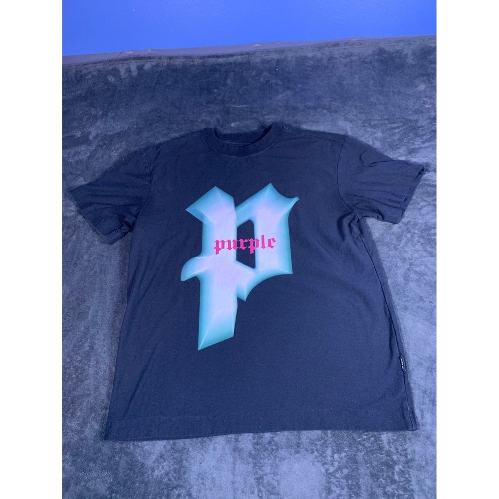 Purple Brand P Logo Graphic T-Shirt Men's Size S Black Teal Pink Streetwear Tee
